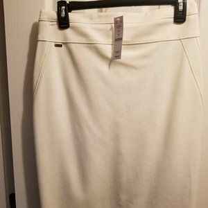 NWT White House Black Market Lined Cream Skirt